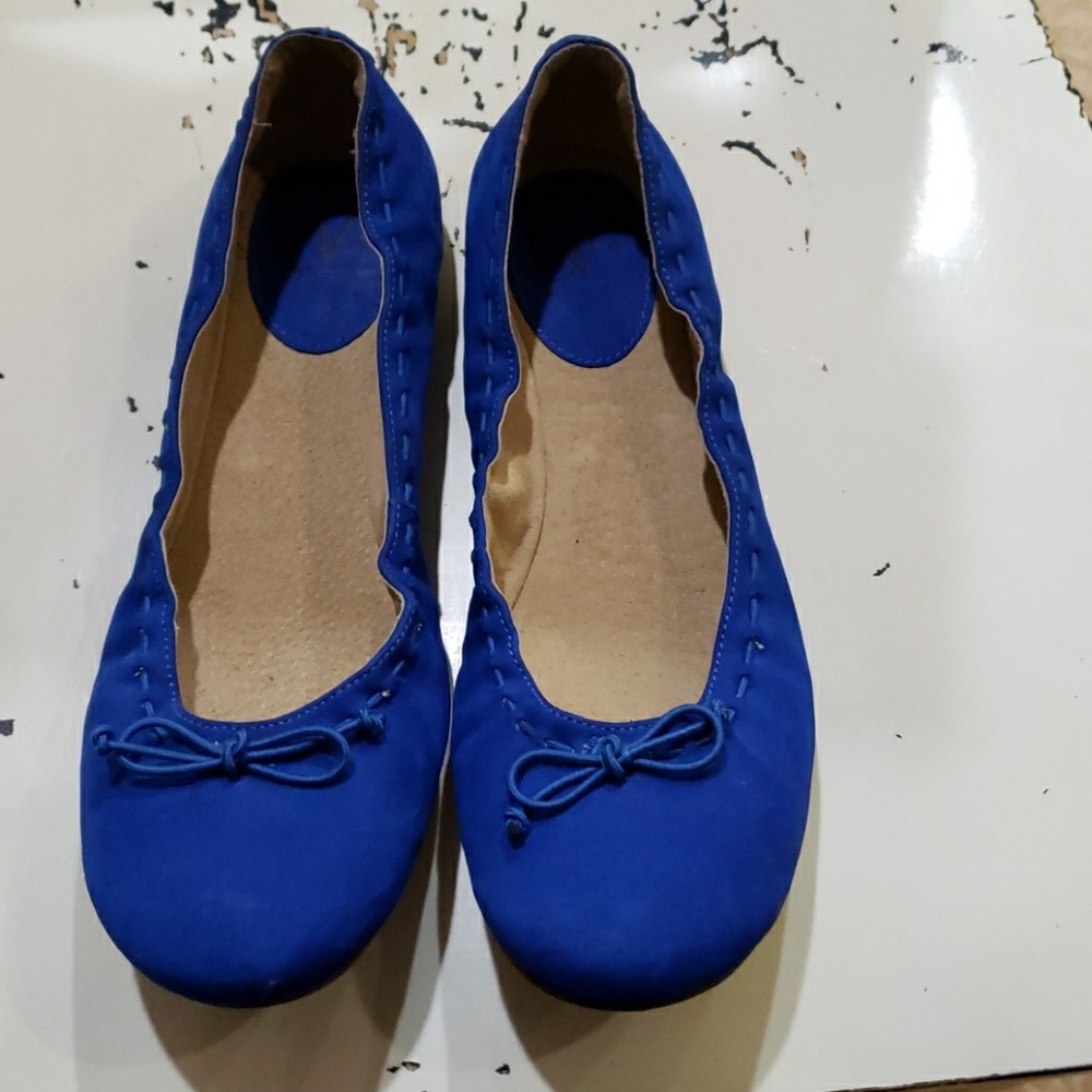 Diane von Furstenberg blue womens suede flats